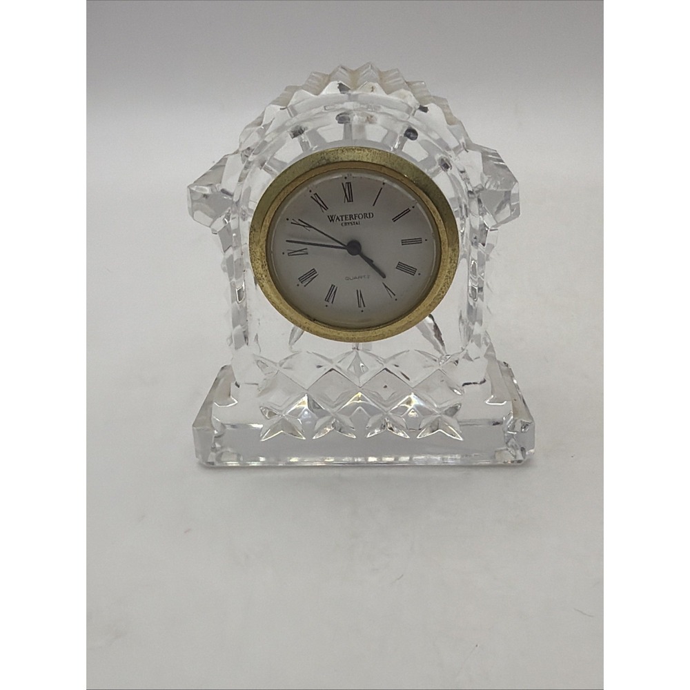Waterford Crystal Gold Rimmed Carriage Clock Made In Ireland - Works